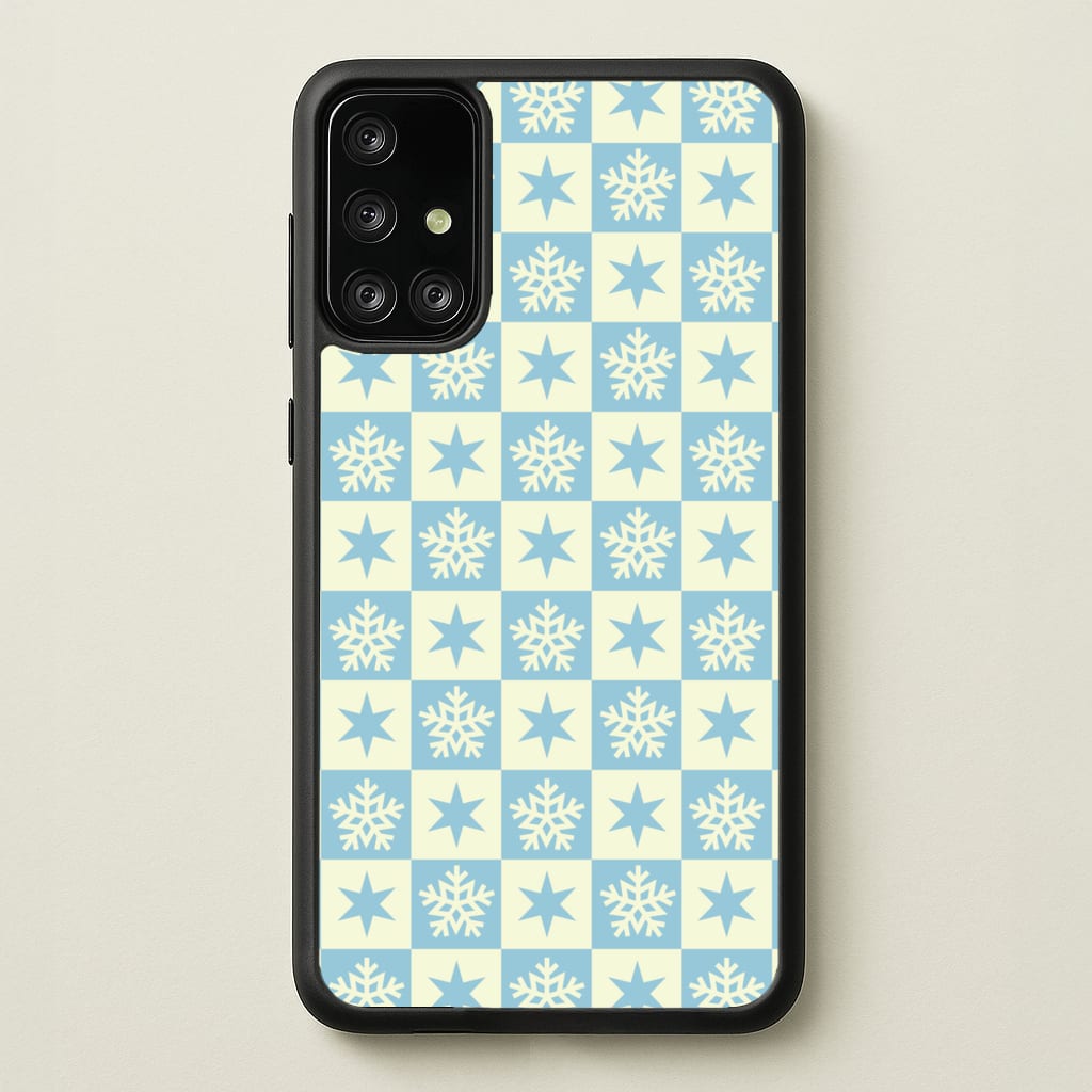 Snow And Star Pattern - Christmas Patterns Phone Case for Galaxy A71