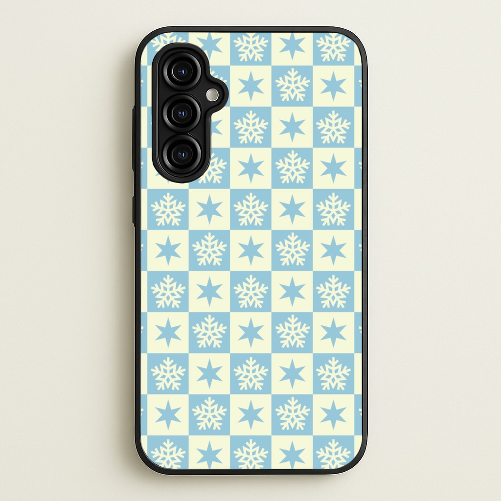 Snow And Star Pattern - Christmas Patterns Phone Case for Galaxy A54