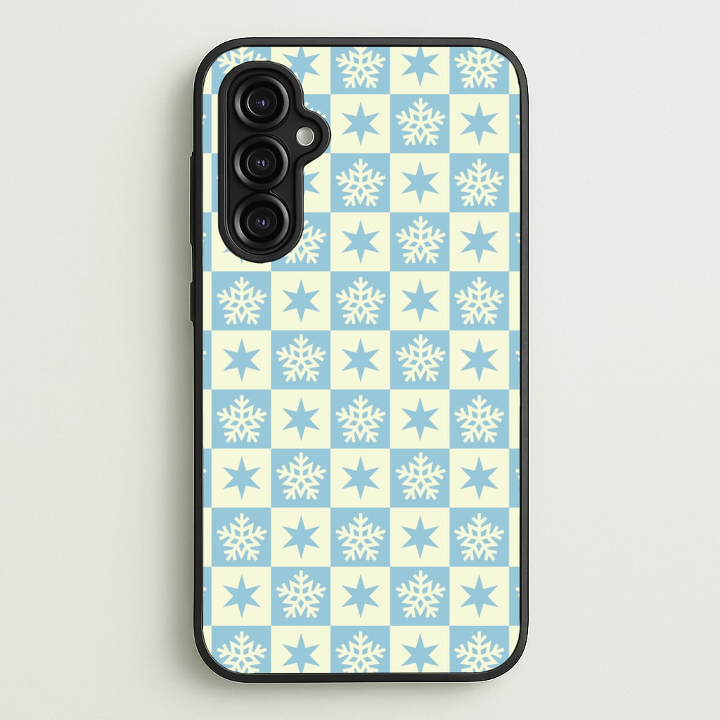 Snow And Star Pattern - Christmas Patterns Phone Case for Galaxy A14