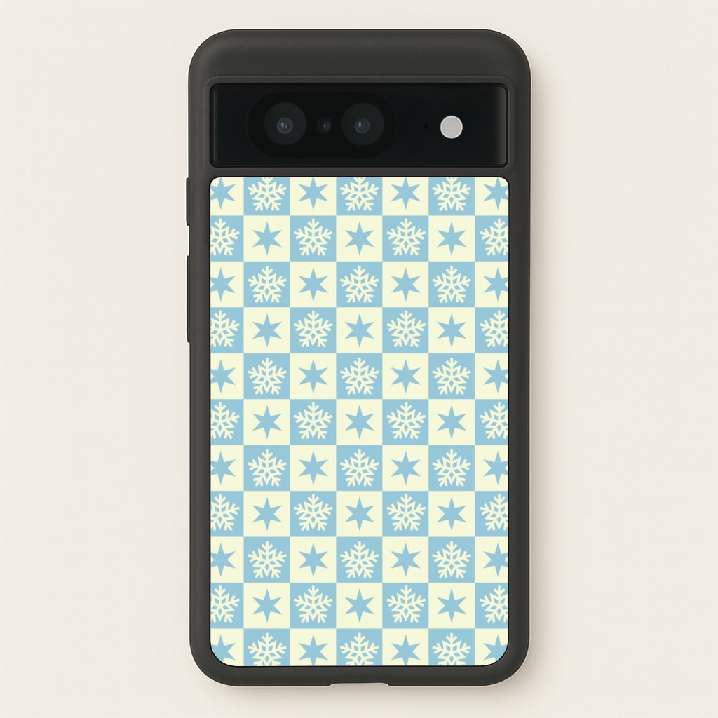 Snow And Star Pattern - Christmas Patterns Phone Case for Google Pixel 8