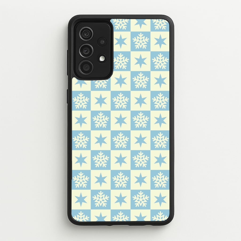 Snow And Star Pattern - Christmas Patterns Phone Case for Galaxy A52 / A52s