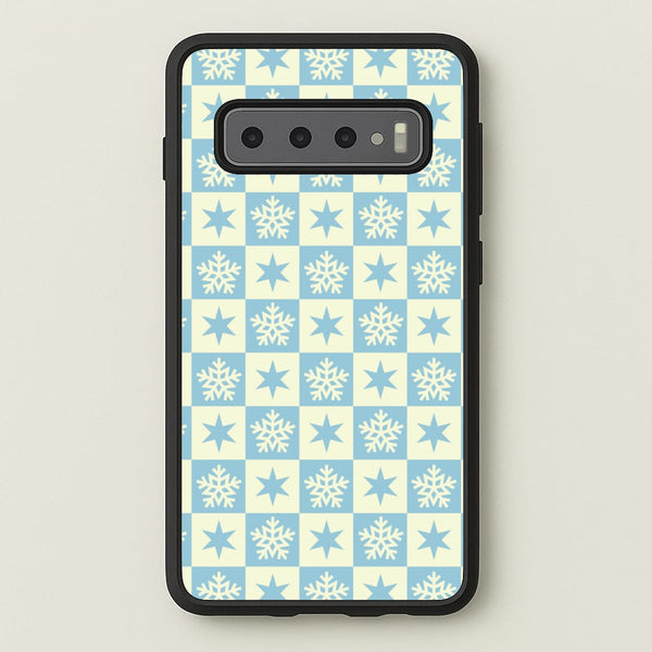 Snow And Star Pattern - Christmas Patterns Phone Case for Galaxy S10