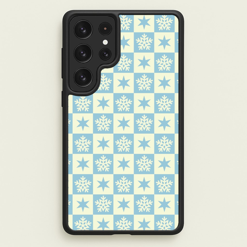 Snow And Star Pattern - Christmas Patterns Phone Case for Galaxy S23 Ultra