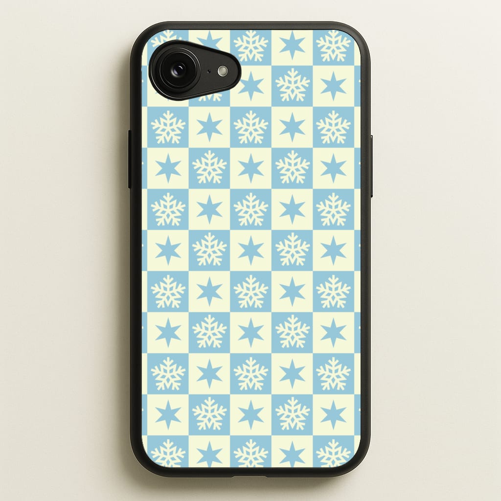 Snow And Star Pattern - Christmas Patterns Phone Case for iPhone 16e