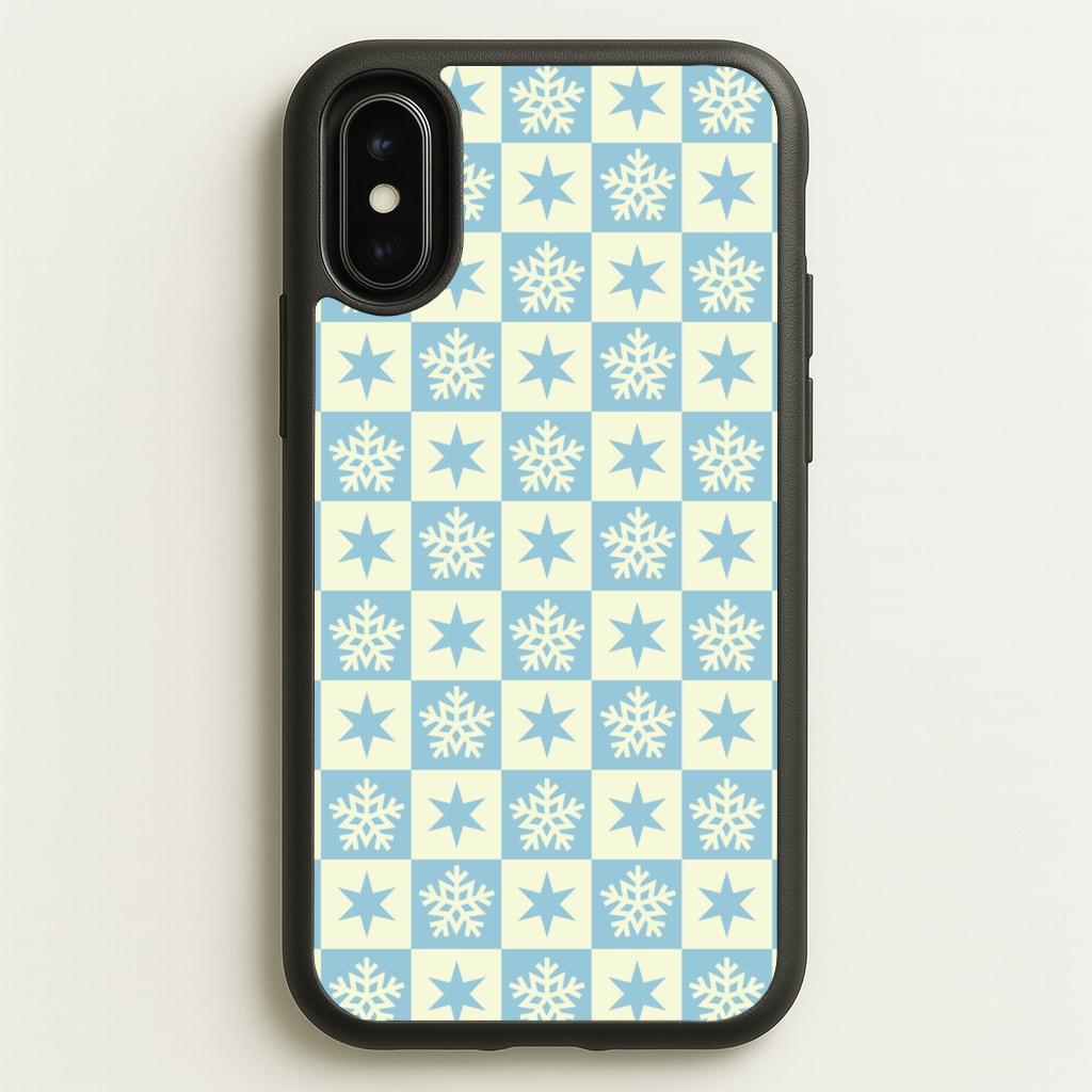 Snow And Star Pattern - Christmas Patterns Phone Case for iPhone X / XS