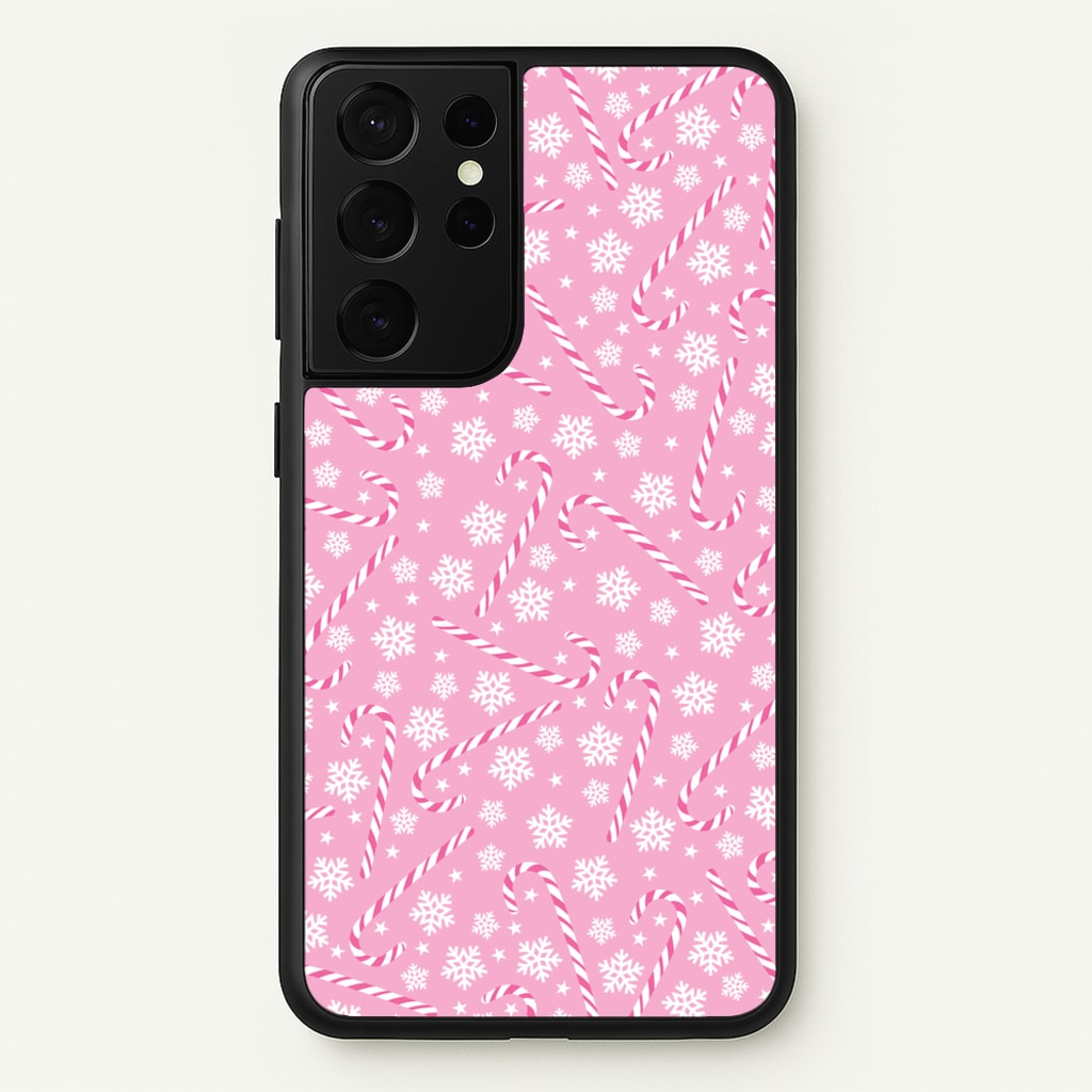 Candy Cane Pattern - Christmas Patterns Phone Case for Galaxy S21 Ultra