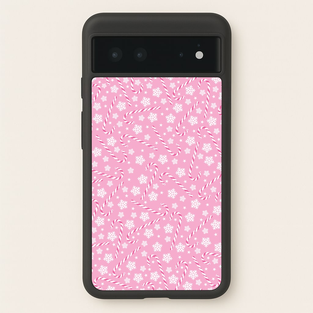 Candy Cane Pattern - Christmas Patterns Phone Case for Google Pixel 6