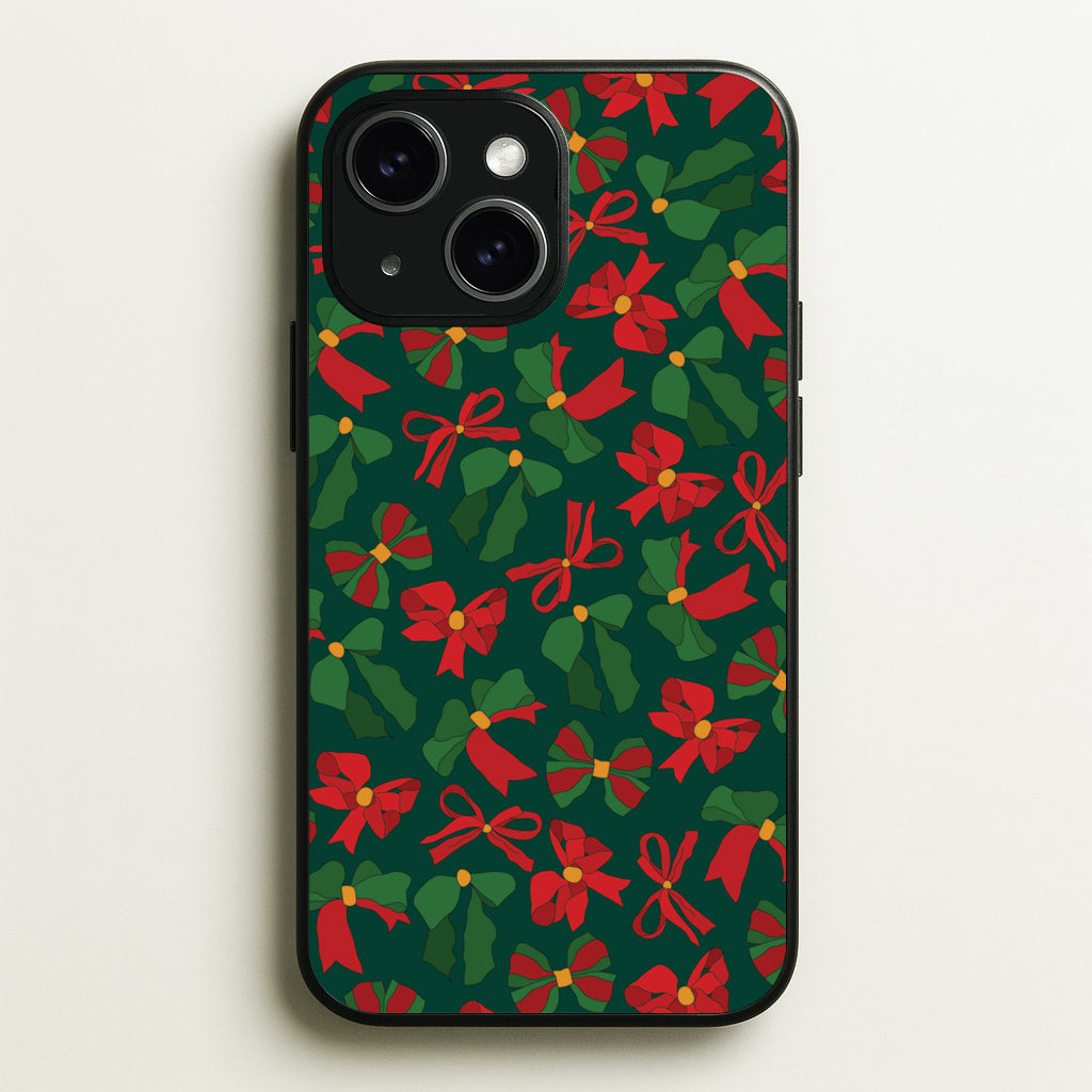 Green And Red Pattern - Christmas Patterns Phone Case for iPhone 15