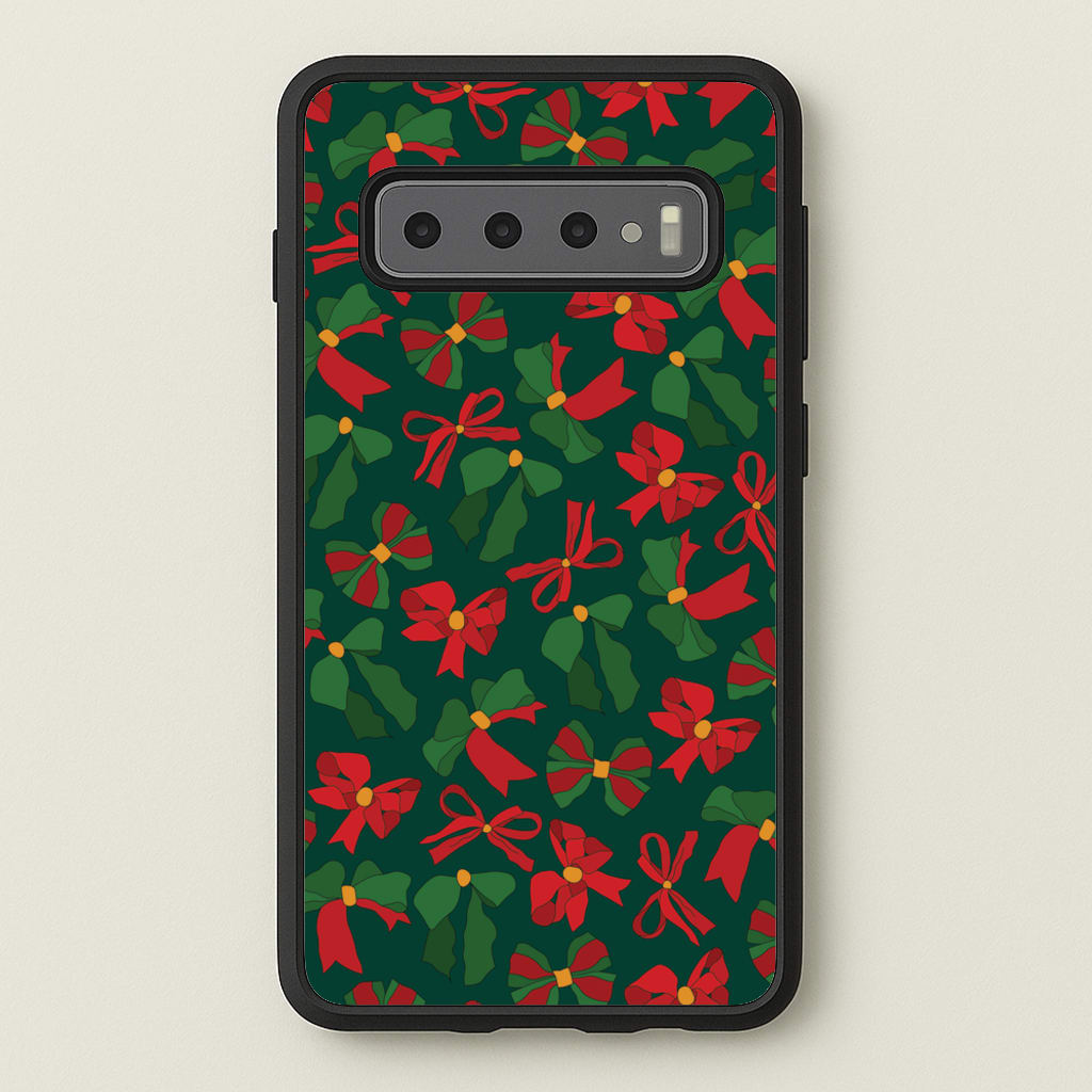 Green And Red Pattern - Christmas Patterns Phone Case for Galaxy S10 Plus