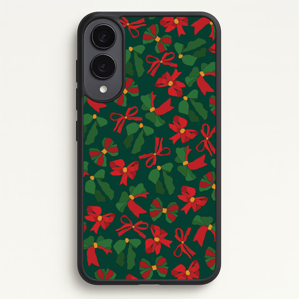 Green And Red Pattern - Christmas Patterns Phone Case for Galaxy S25 Edge
