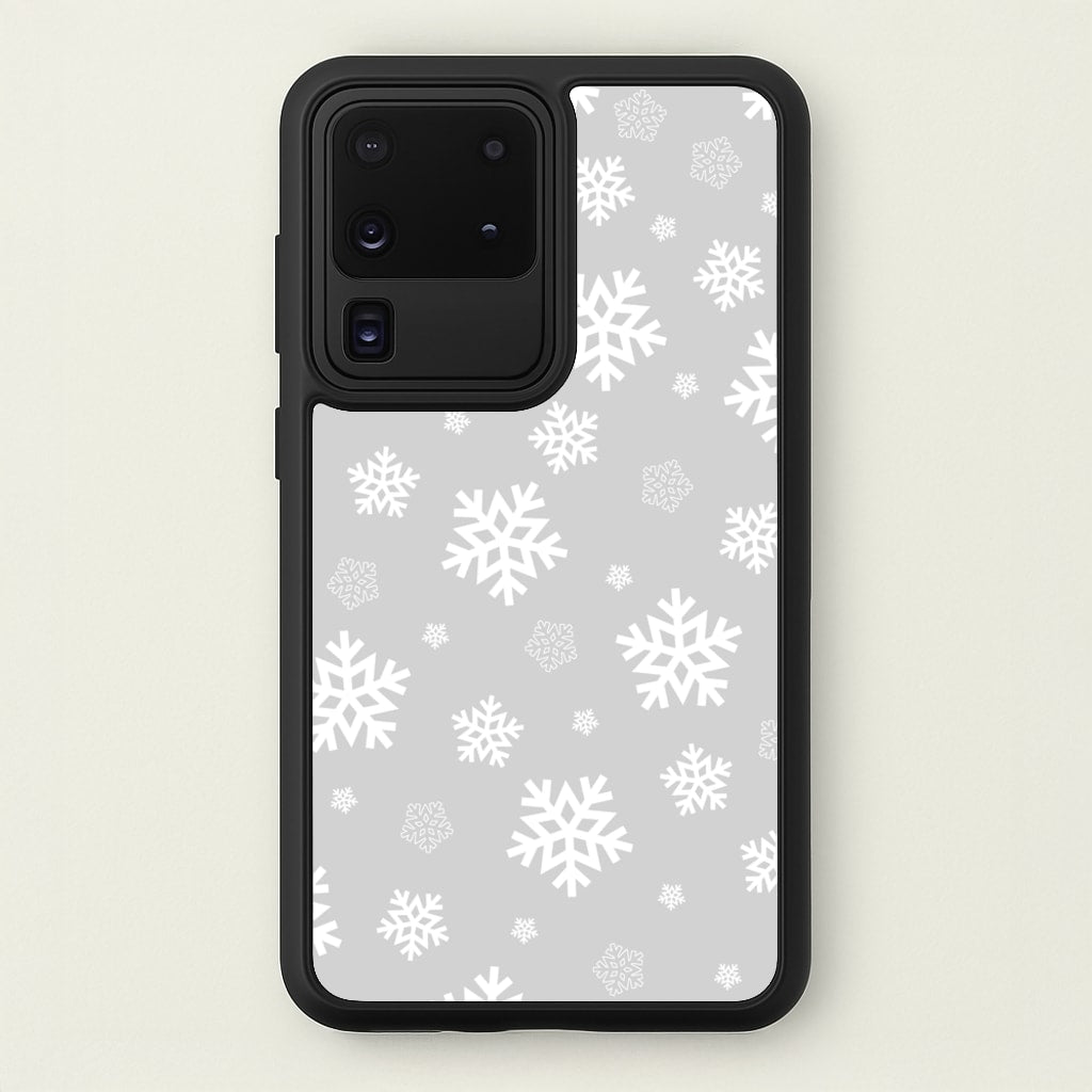Grey Snowflake Pattern - Christmas Patterns Phone Case for Galaxy S20 Ultra