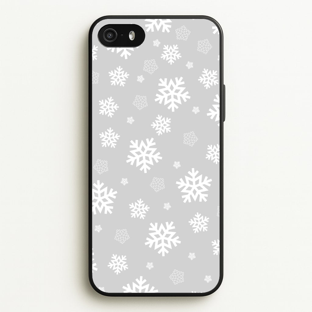 Grey Snowflake Pattern - Christmas Patterns Phone Case for iPhone 5 / 5s / SE 2016