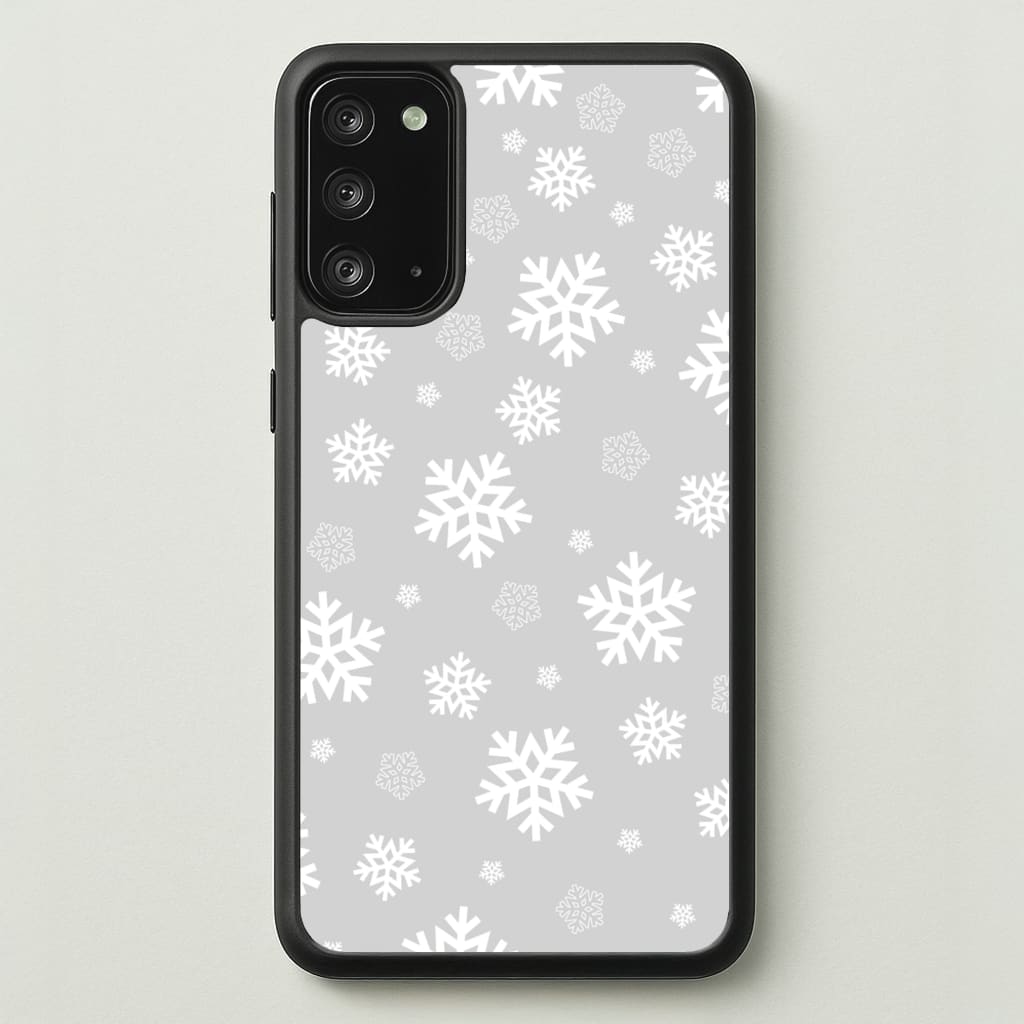 Grey Snowflake Pattern - Christmas Patterns Phone Case for Galaxy Note 20