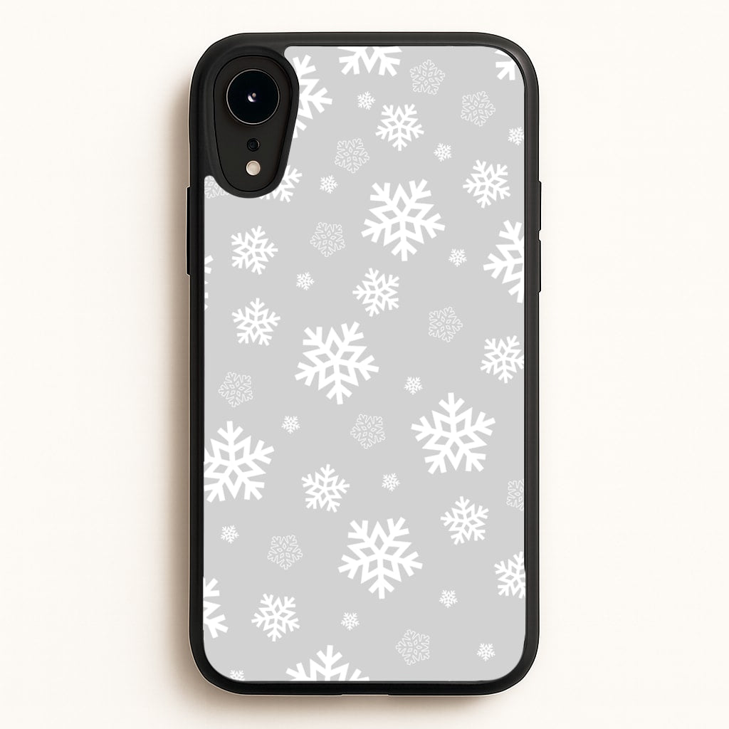 Grey Snowflake Pattern - Christmas Patterns Phone Case for iPhone XR