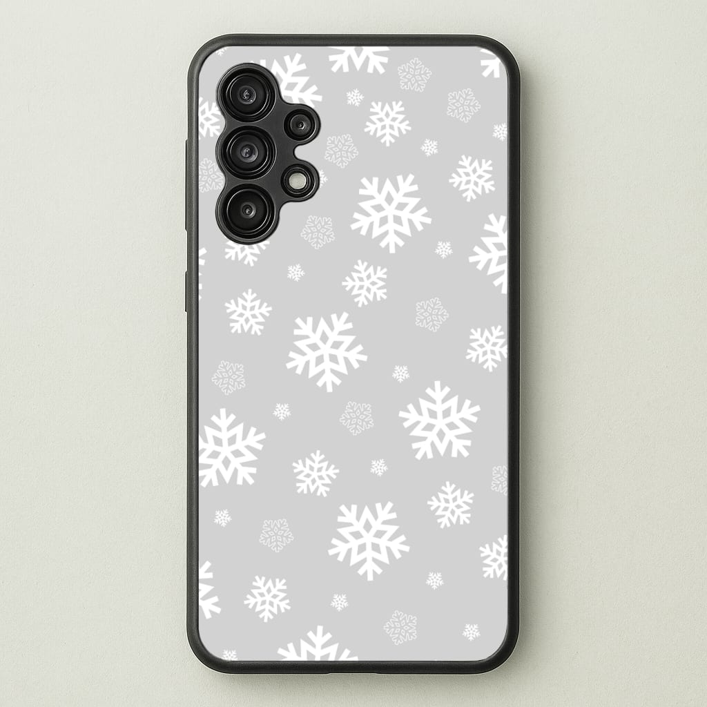 Grey Snowflake Pattern - Christmas Patterns Phone Case for Galaxy A13
