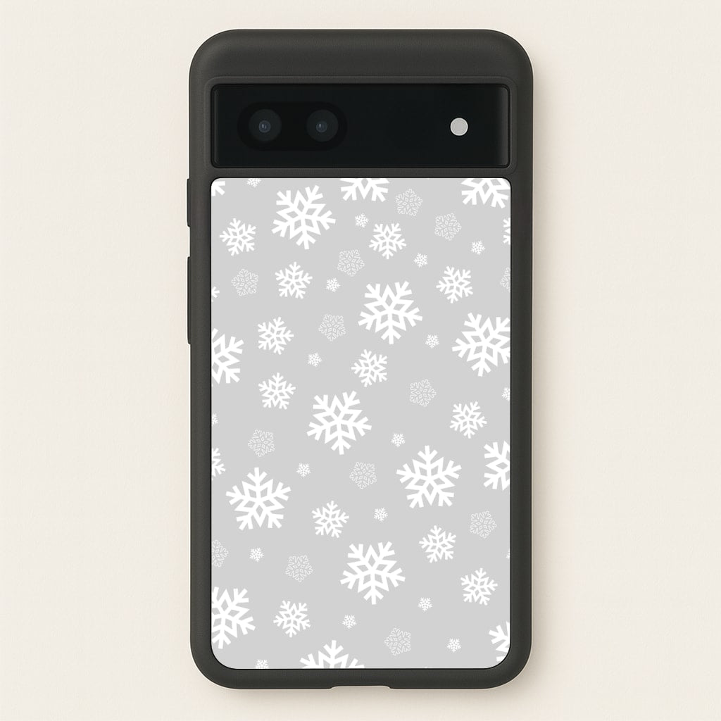 Grey Snowflake Pattern - Christmas Patterns Phone Case for Google Pixel 6a