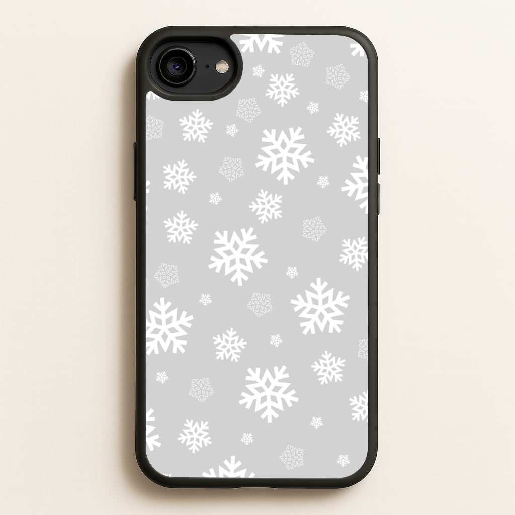 Grey Snowflake Pattern - Christmas Patterns Phone Case for iPhone 6 / 7 / 8 / SE