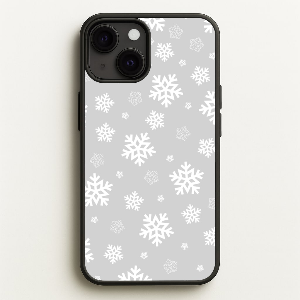 Grey Snowflake Pattern - Christmas Patterns Phone Case for iPhone 13 Mini