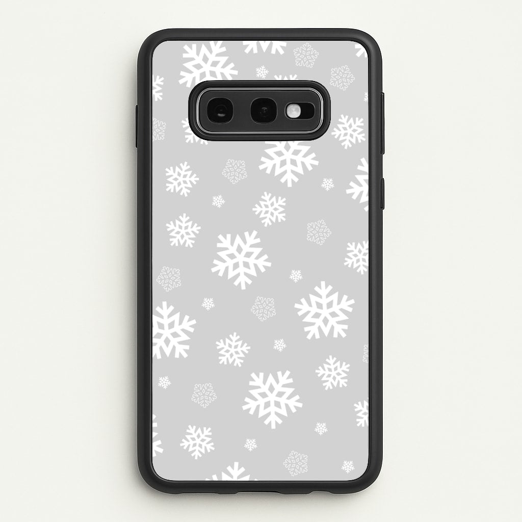 Grey Snowflake Pattern - Christmas Patterns Phone Case for Galaxy S10e