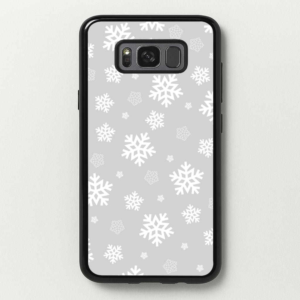 Grey Snowflake Pattern - Christmas Patterns Phone Case for Galaxy S8 Plus