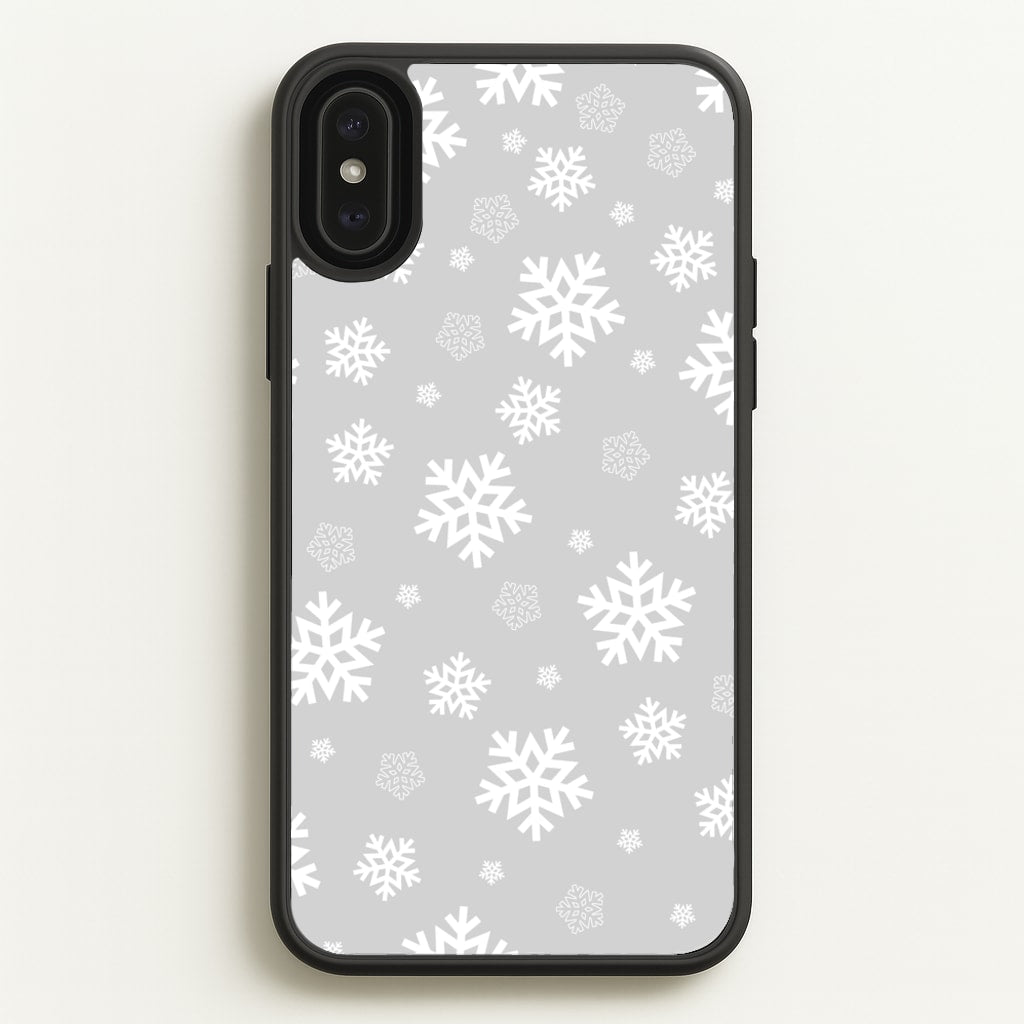 Grey Snowflake Pattern - Christmas Patterns Phone Case for iPhone XS Max