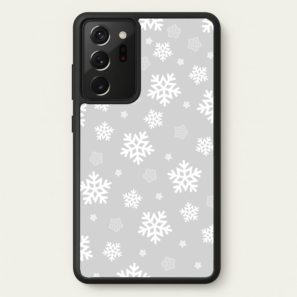 Grey Snowflake Pattern - Christmas Patterns Phone Case for Galaxy Note 20 Ultra