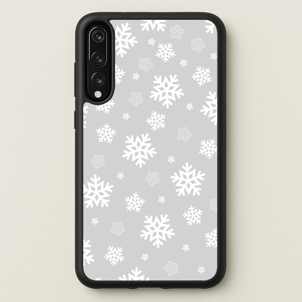 Grey Snowflake Pattern - Christmas Patterns Phone Case for Huawei P20 Pro