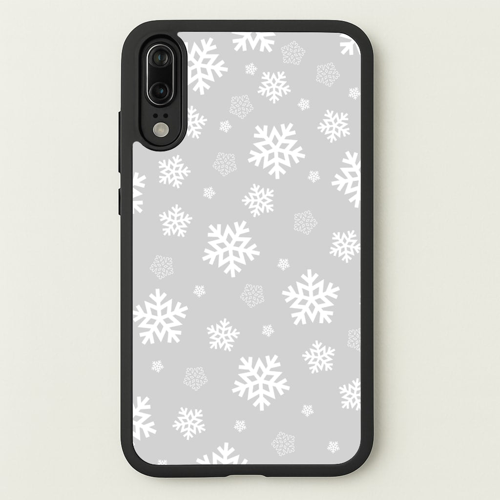 Grey Snowflake Pattern - Christmas Patterns Phone Case for Huawei P20