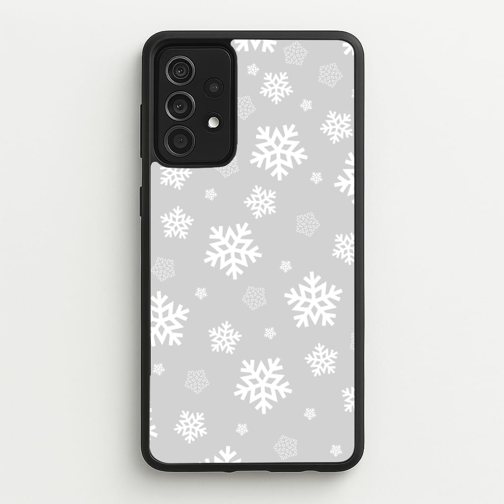 Grey Snowflake Pattern - Christmas Patterns Phone Case for Galaxy A52 / A52s