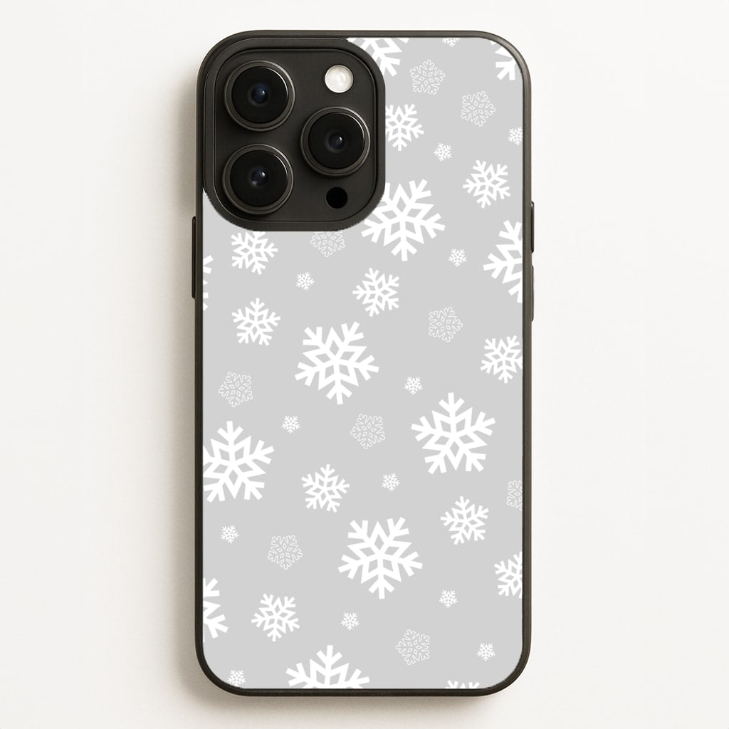 Grey Snowflake Pattern - Christmas Patterns Phone Case for iPhone 12 Pro Max