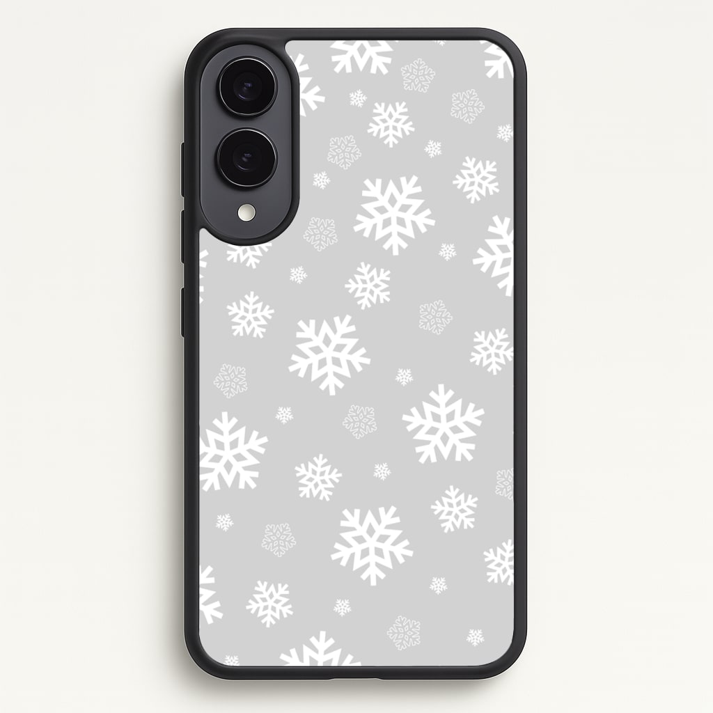Grey Snowflake Pattern - Christmas Patterns Phone Case for Galaxy S25 Edge