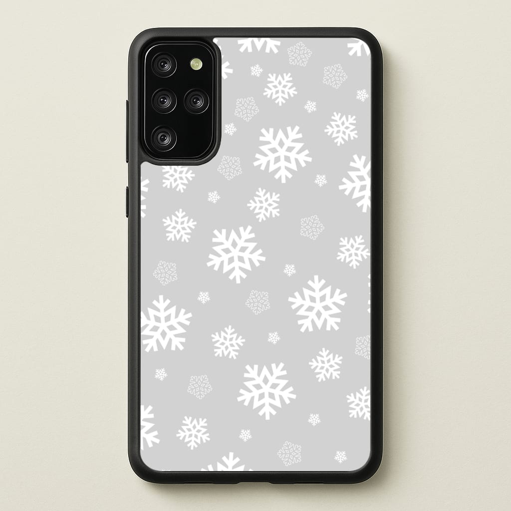 Grey Snowflake Pattern - Christmas Patterns Phone Case for Galaxy S20 Plus