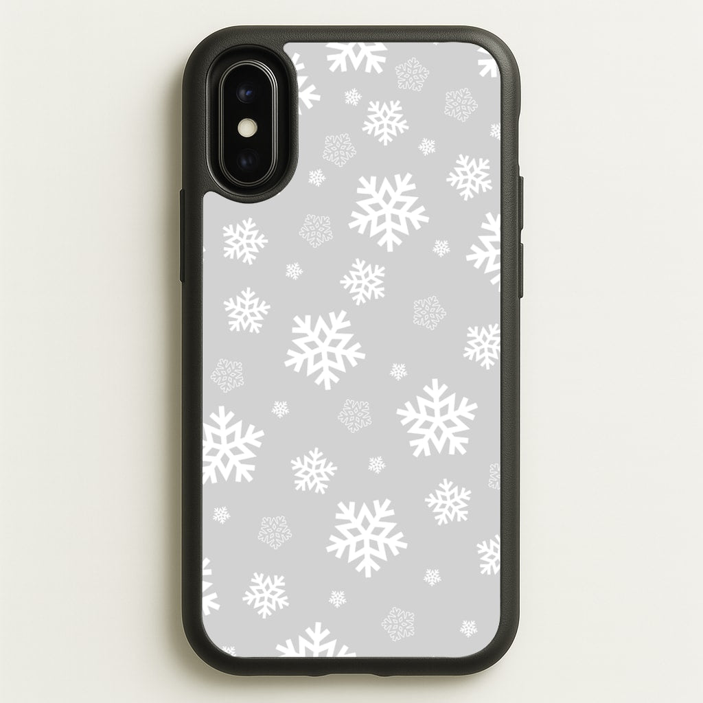 Grey Snowflake Pattern - Christmas Patterns Phone Case for iPhone X / XS