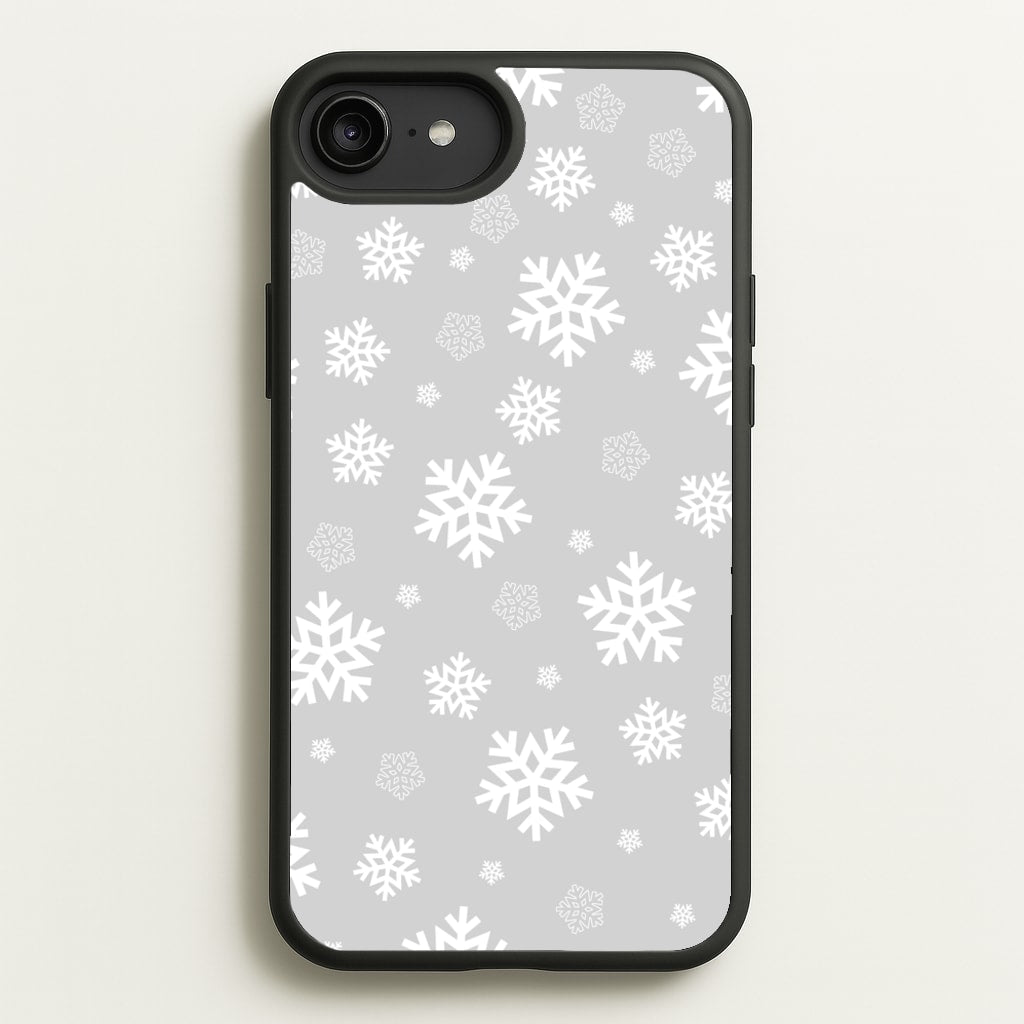 Grey Snowflake Pattern - Christmas Patterns Phone Case for iPhone 6 Plus / 7 Plus / 8 Plus