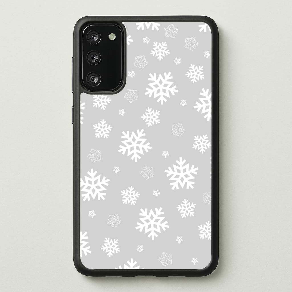Grey Snowflake Pattern - Christmas Patterns Phone Case for Galaxy S20FE