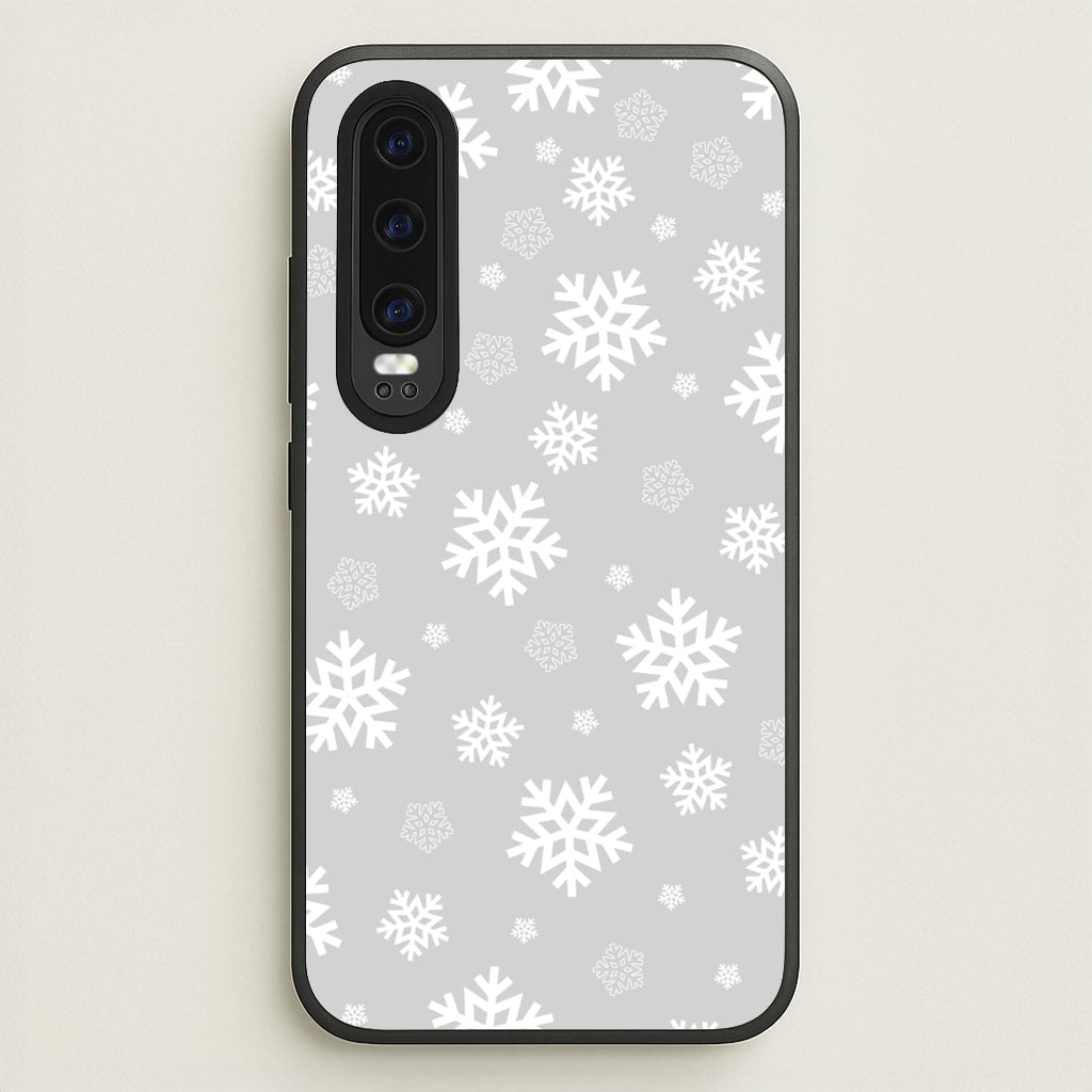 Grey Snowflake Pattern - Christmas Patterns Phone Case for Huawei P30