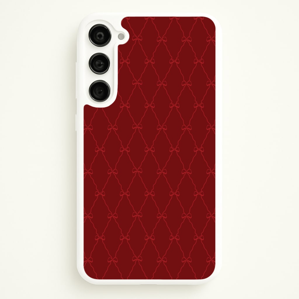 Red Bow Pattern - Christmas Patterns Phone Case for Galaxy S23 Plus