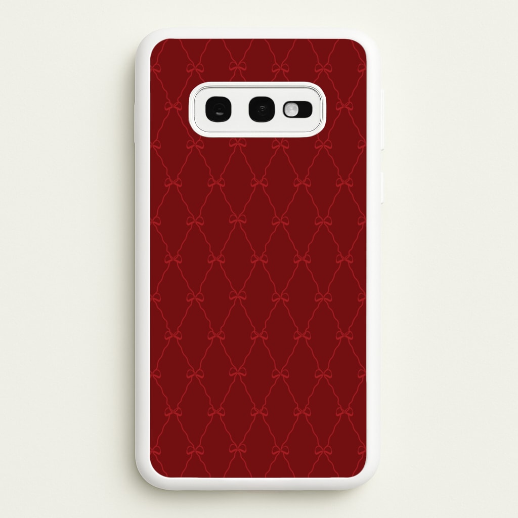 Red Bow Pattern - Christmas Patterns Phone Case for Galaxy S10e
