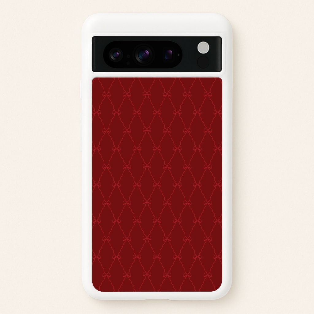 Red Bow Pattern - Christmas Patterns Phone Case for Google Pixel 8 Pro