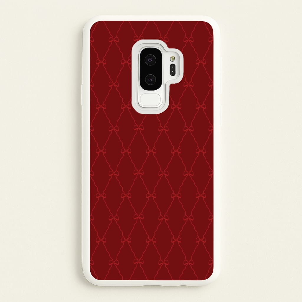 Red Bow Pattern - Christmas Patterns Phone Case for Galaxy S9 Plus