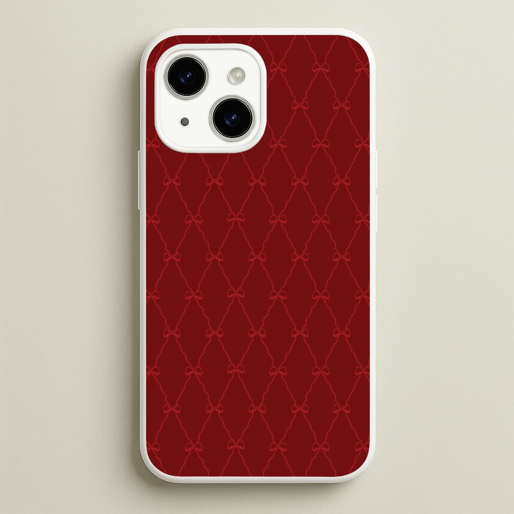 Red Bow Pattern - Christmas Patterns Phone Case for iPhone 14 Plus