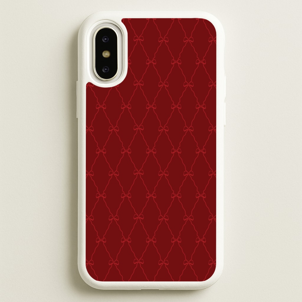 Red Bow Pattern - Christmas Patterns Phone Case for iPhone X / XS