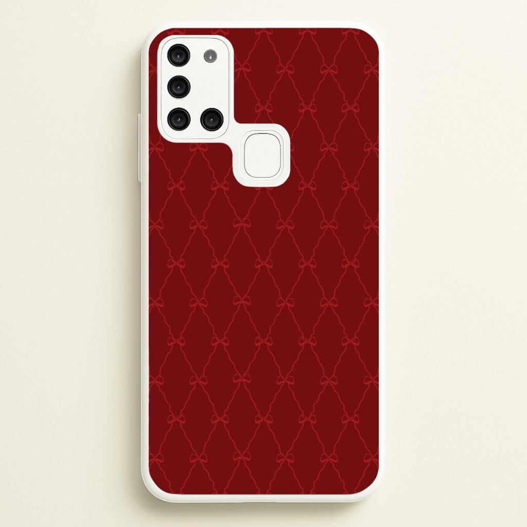 Red Bow Pattern - Christmas Patterns Phone Case for Galaxy A21s