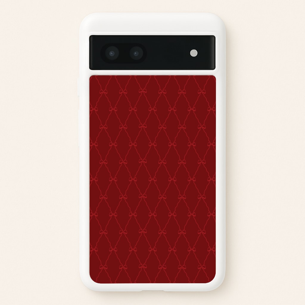 Red Bow Pattern - Christmas Patterns Phone Case for Google Pixel 7a