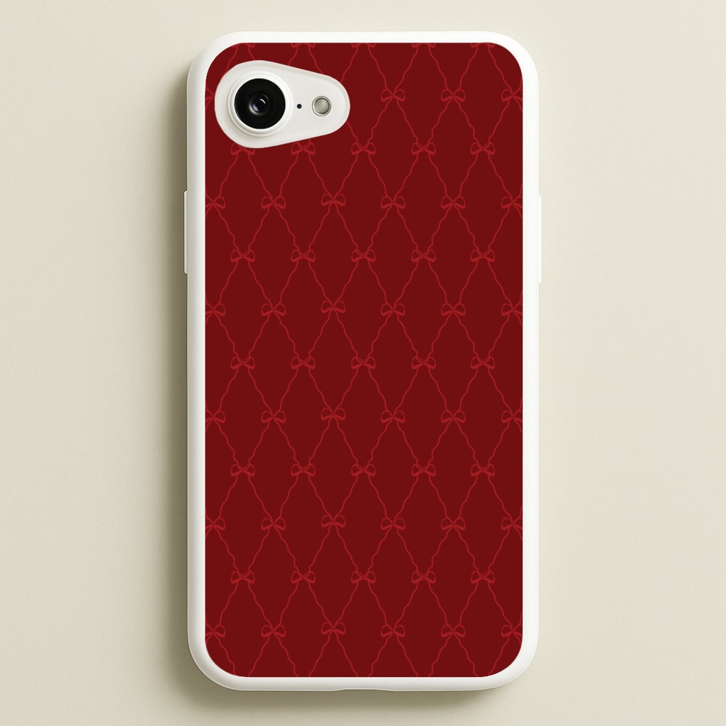 Red Bow Pattern - Christmas Patterns Phone Case for iPhone 16e