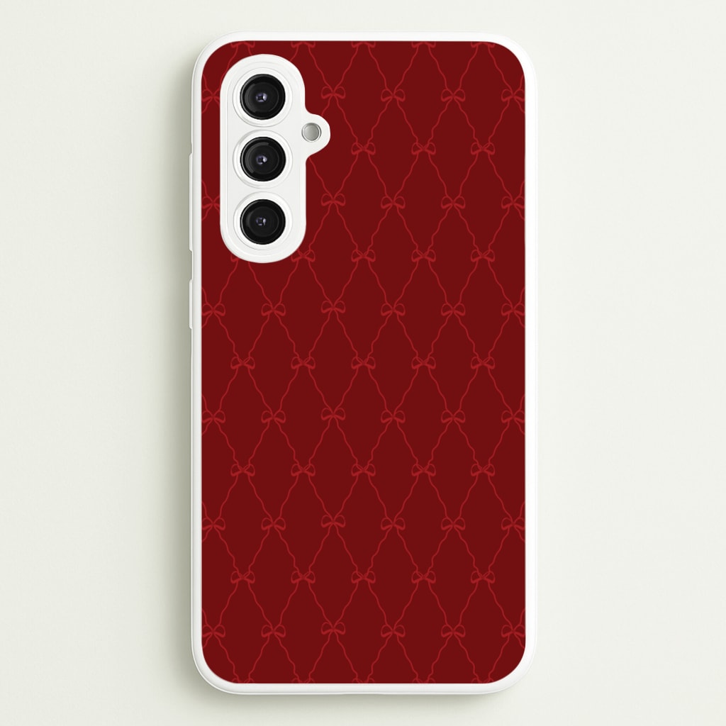 Red Bow Pattern - Christmas Patterns Phone Case for Galaxy S23FE
