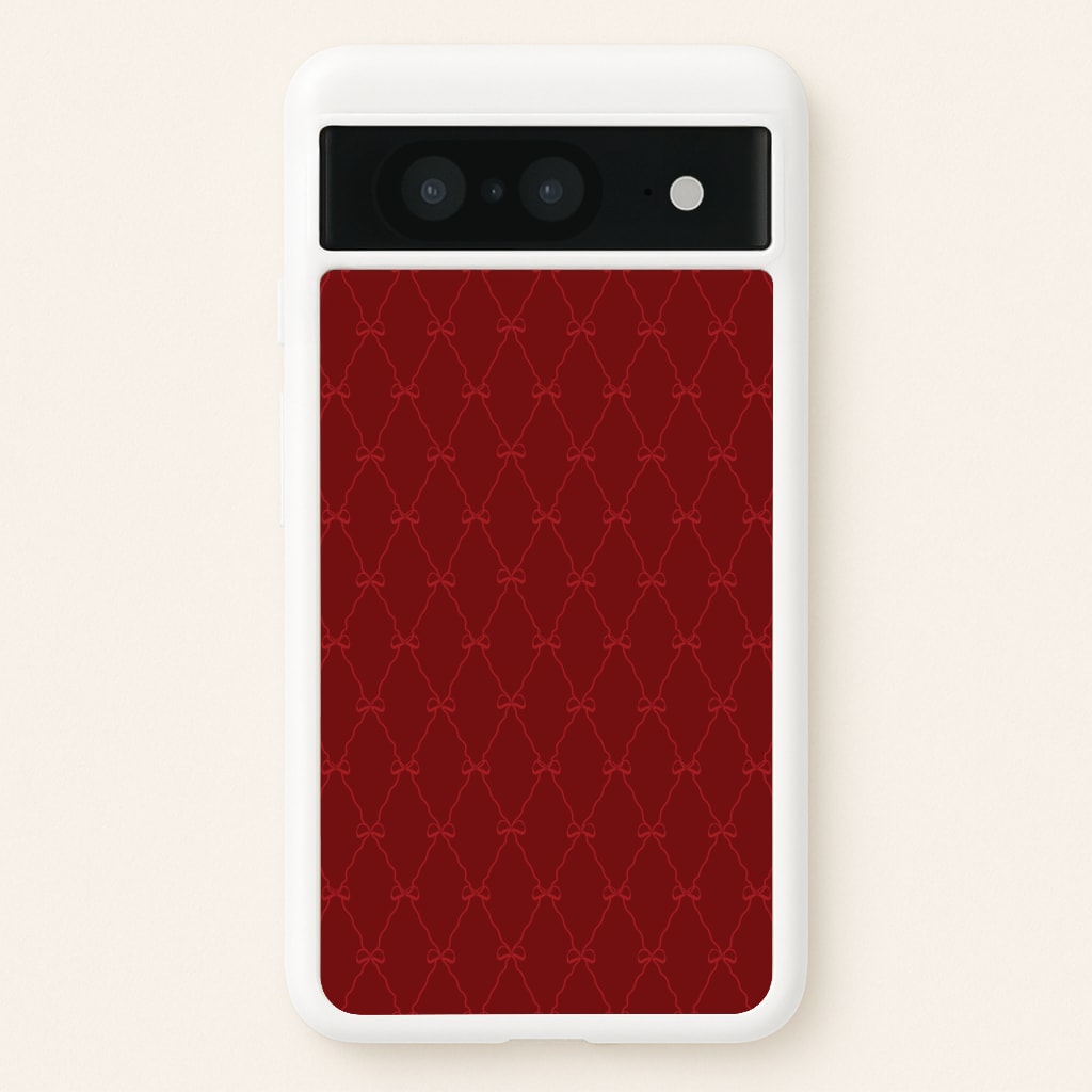 Red Bow Pattern - Christmas Patterns Phone Case for Google Pixel 8