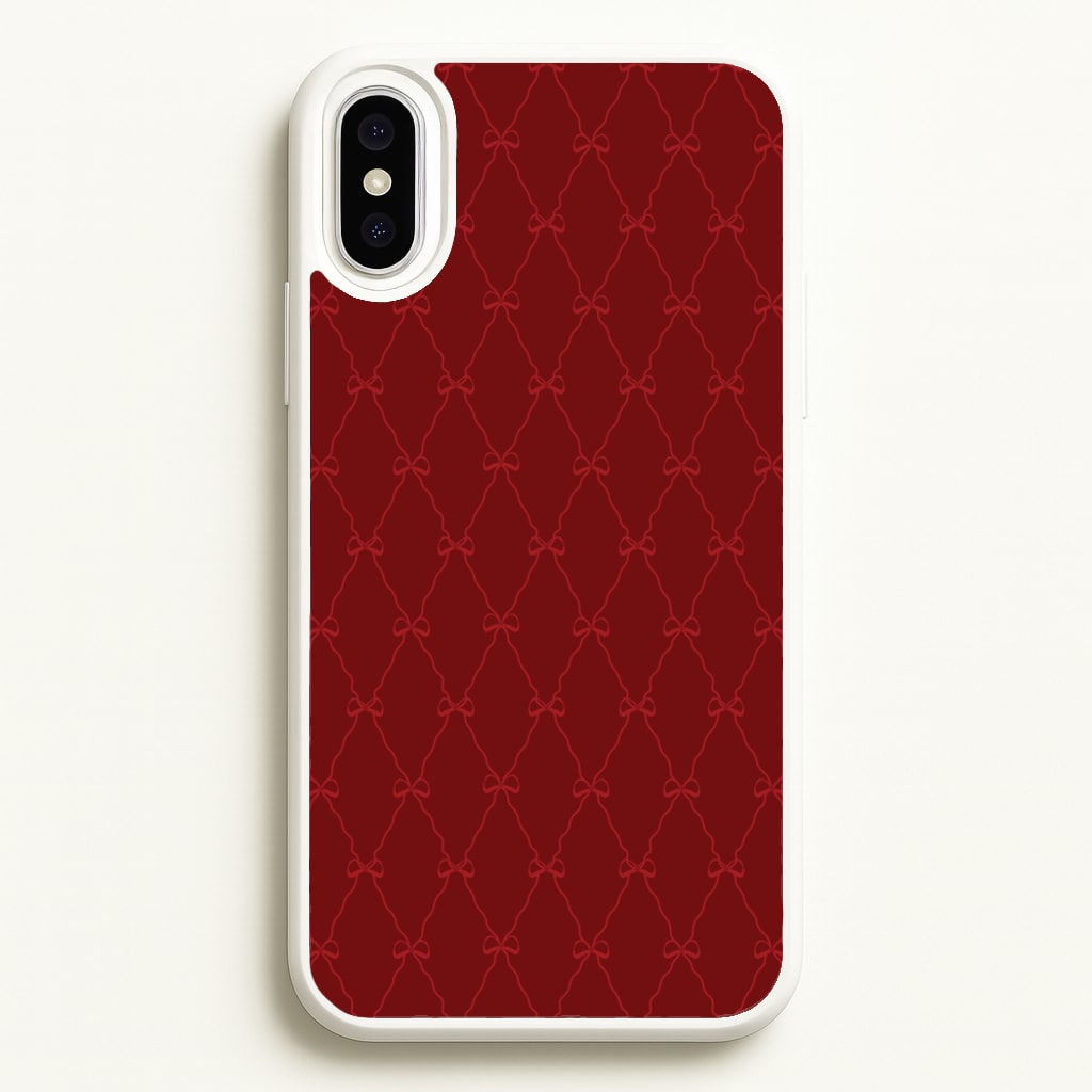 Red Bow Pattern - Christmas Patterns Phone Case for iPhone XS Max