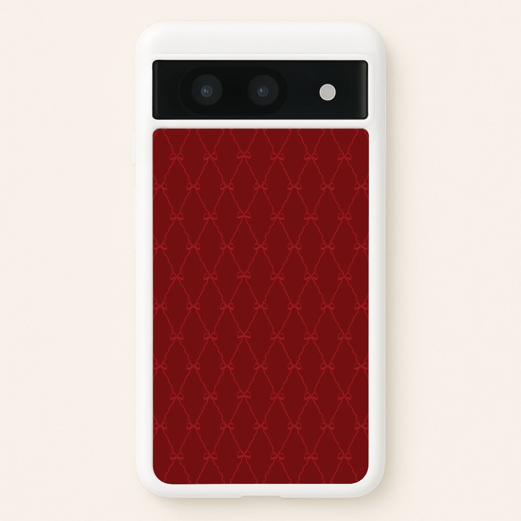 Red Bow Pattern - Christmas Patterns Phone Case for Google Pixel 8a