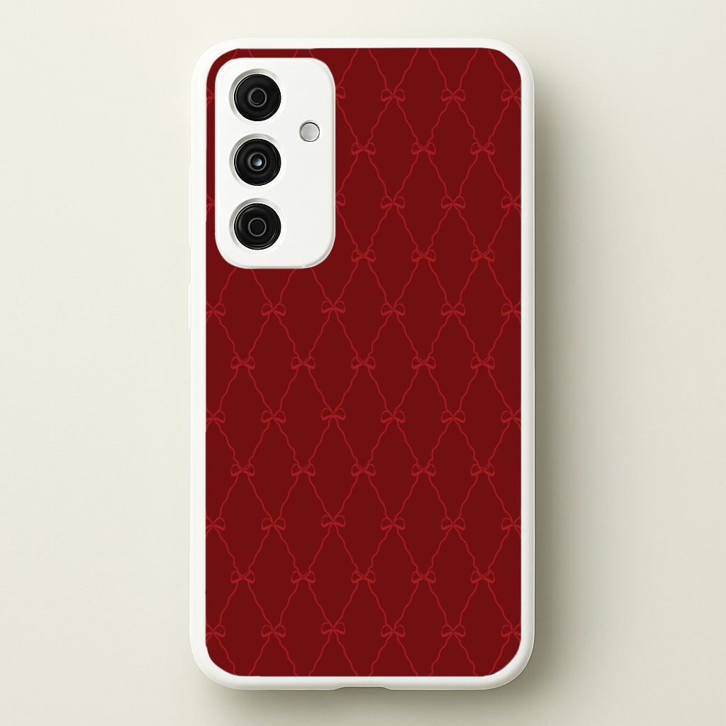 Red Bow Pattern - Christmas Patterns Phone Case for Galaxy A35